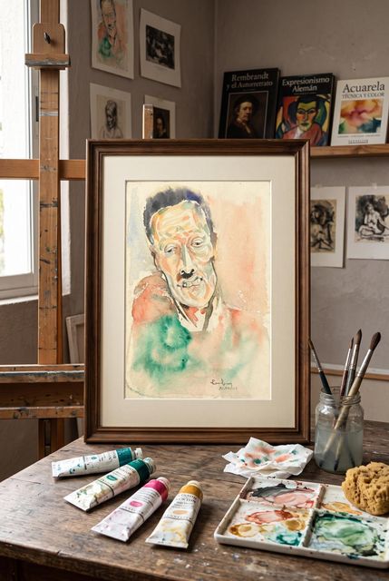 Œuvre de Ramhani — Aquarelle sur carton