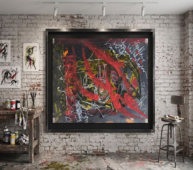Œuvre de Hamza El Messari — Technique mixte sur bois