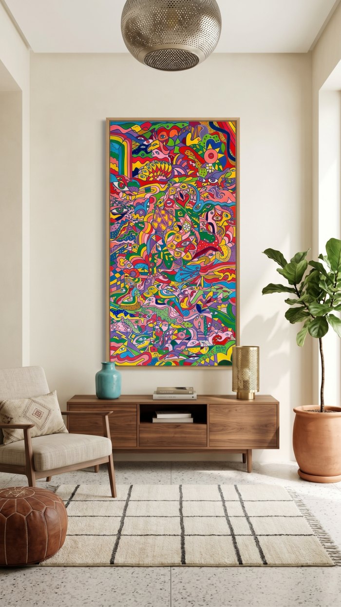 Œuvre de Aymane Boufrakech — Technique mixte sur toile