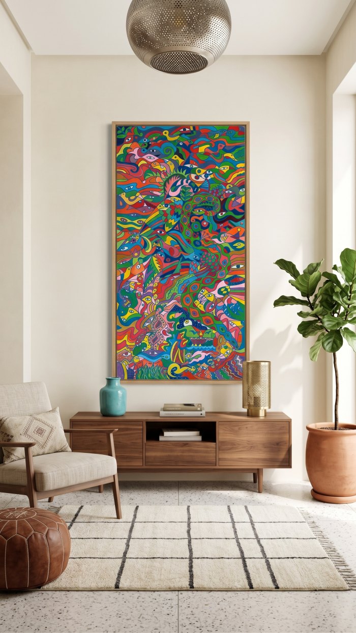 Œuvre de Aymane Boufrakech — Technique mixte sur toile